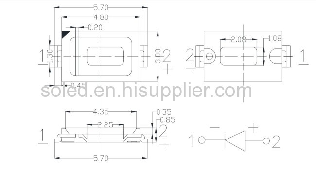 LED SMD 5730 0.5W 55-65lmLM80ERP Energy Star