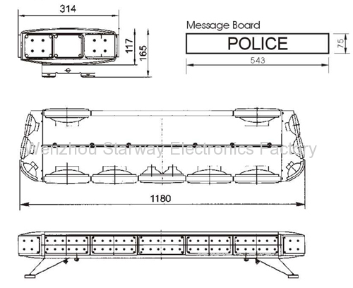  LED Message Lightbar for Police, Fire, Emergency Vehicle