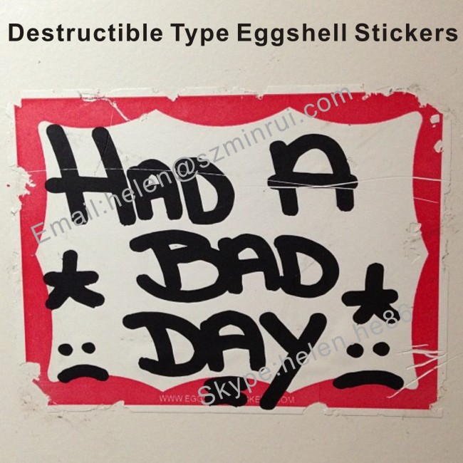 Ultra Destructible Vinyl Eggshell Sticker Label,Egg Shell Hard Sticker Permanent Adhesive For One Time Use