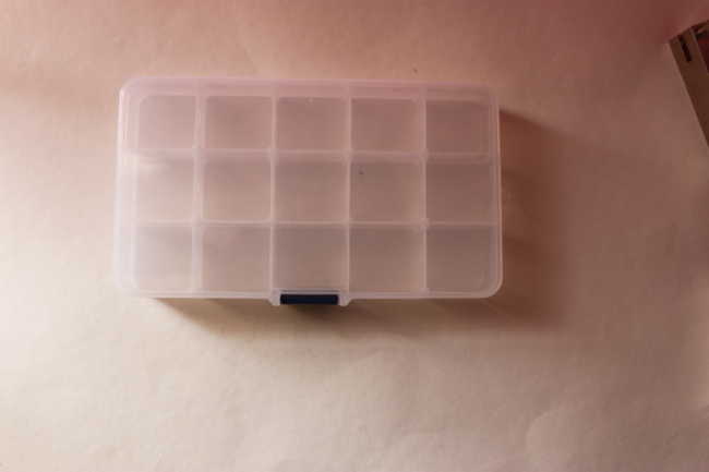 Grid Plastic Adjustable Jewelry Bead Organizer Box Storage Container Case