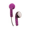 Purple Crystal Rhinestone Stereo Earphones with Microphone