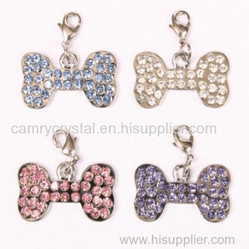 Fashion Style Bone Design Crystal Rhinestone Pet Tag