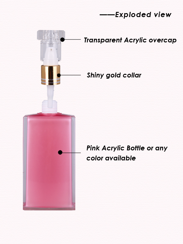 60ml pink empty lotion bottles with pump