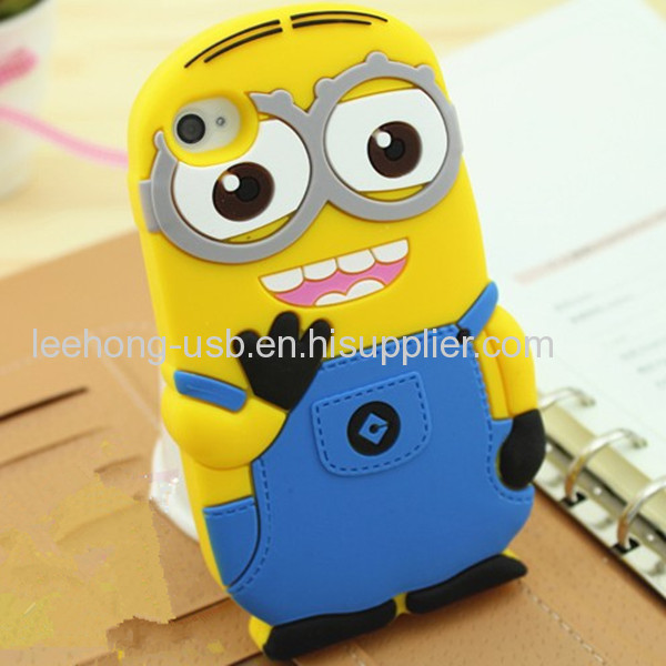 Cute 3D pattern silicone minions phone cases for Iphone