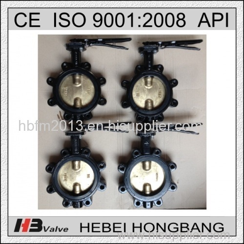 Marine lug butterfly valve for sea water