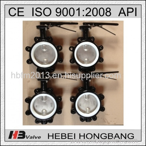 dn150 hand lever operated lug butterfly valve for cement