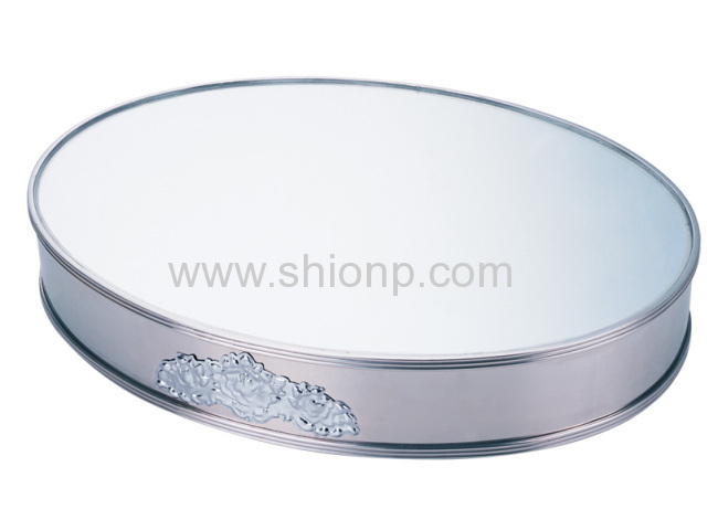 Hexagon mirror plate for buffet service