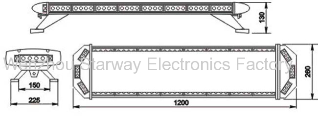 LED lightbar with 100W siren 