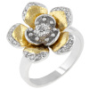 18K gold flower jewelry ring
