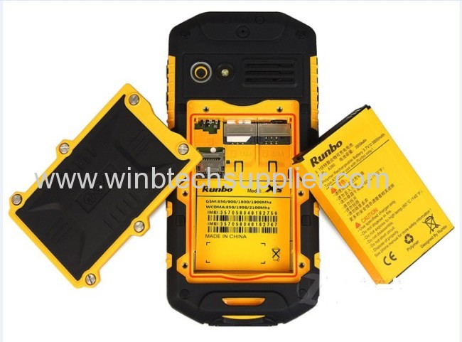 RunboMTK6577 IP67 Waterproof Dustproof Shockproof IPS Gorilla glass Capacitive screen GPS rugged phone