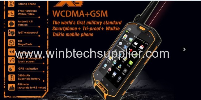 RunboMTK6577 IP67 Waterproof Dustproof Shockproof IPS Gorilla glass Capacitive screen GPS rugged phone