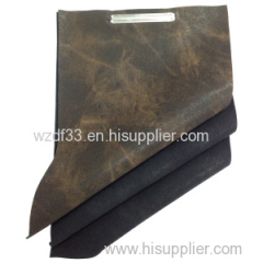 printed yangbuck pu leather