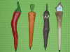 Wood Carved Vegetable Shape Pens