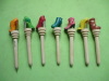 Wood Carved Shoes Shape Round Pens