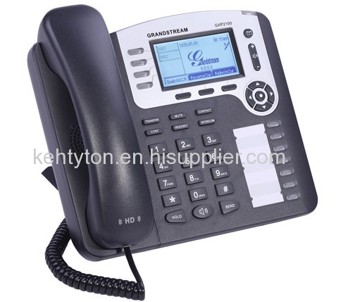 Grandstream GXP2100 Enterprise IP Phone Telefono VoIP SIP multilinea GXP-2100 4 line LCD Spanish multi language 