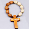 religious wooden finger rosary ring with wood crucifix small crafts for finger