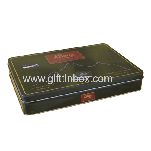 Rectangular chocolate tin box