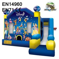 Disney World Inflatable Bounce House Castle With Slide