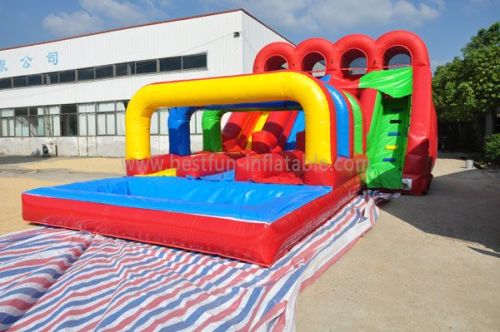 Red Inflatable Triple Lindy Water Slide