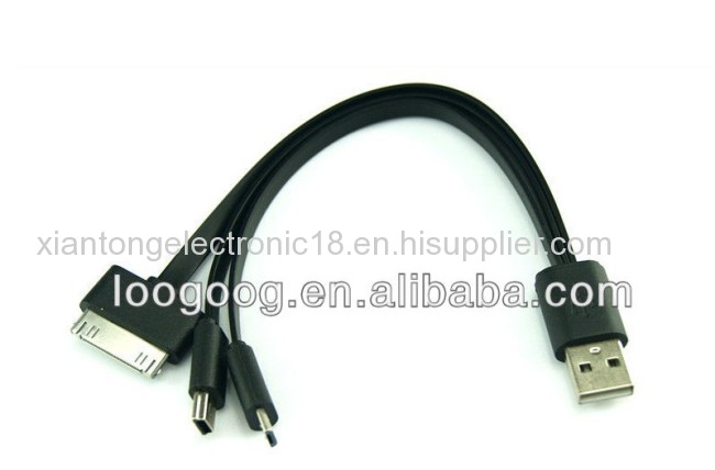 2in 1 usb cable bulk For iPhone 4/Micro USB/Samsung Galaxy Tab/mini