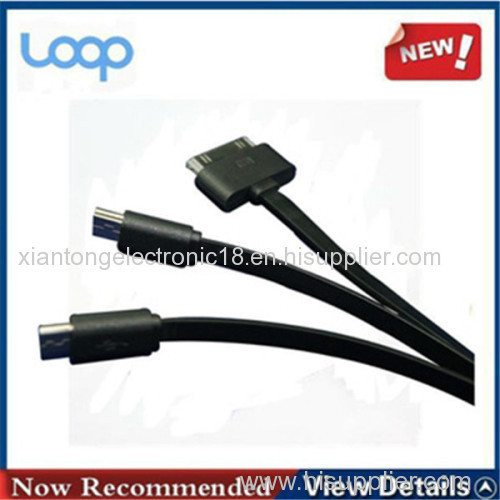3 in 1 usb cable bulk For iPhone 4/Micro USB/Samsung Galaxy Tab/mini