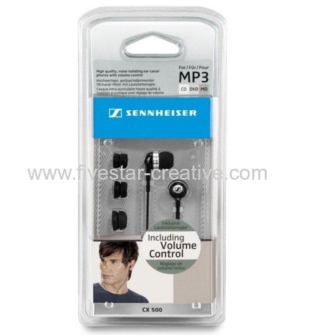 Sennheiser CX500 Noise Isolating Ear-Canal Headphones for iPod MP3 iPhone with Volume Control