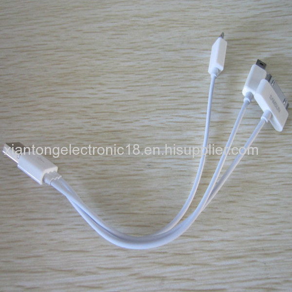 3 in 1 usb cable for iphone4 ipad mini,Micro USB for Samsung N7100,for iphone4/4s