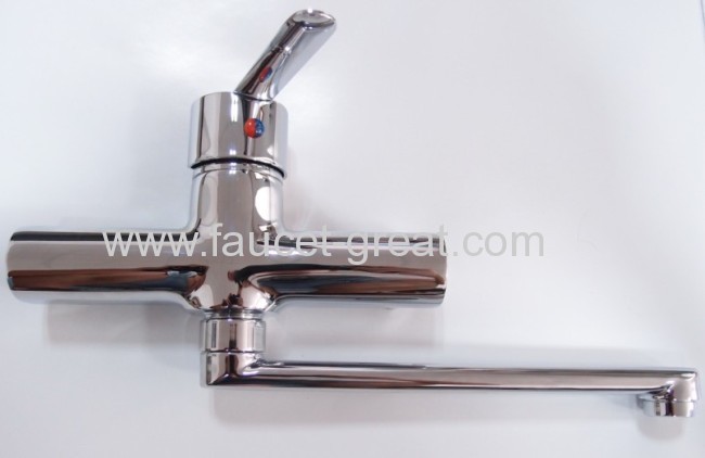 Professional Single Lever Wall Mounted Bathroom Sink Mixer