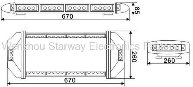 Warning LED Mini Lightbars forAutomotive, Police, Fire, Emergency Vehicle 