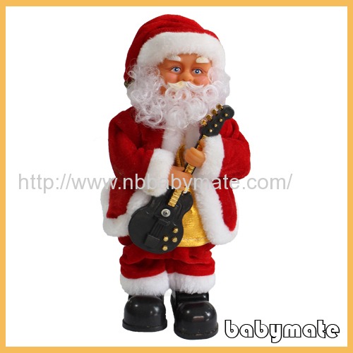 playing guitar, musical, walking Santa Claus