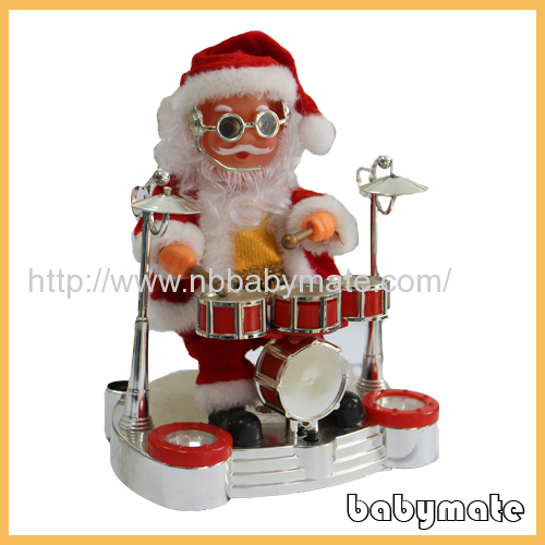 playing with drums Santa Claus 