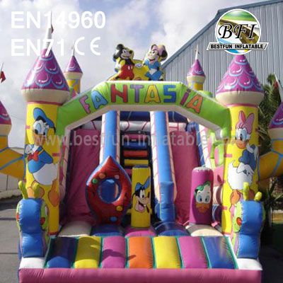 Fantastic Disney World Inflatable Castle With Slide