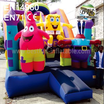 Spongebob Inflatable Jumping Bounce House Slide