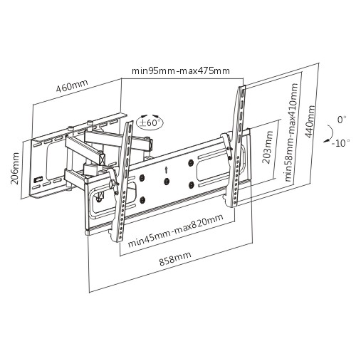 Heavy Duty Cantilever LCD TV Wall Mount Bracket