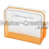 Transparent pvc bag Orange zip bag Clear toiletry bag Zipper cosmetic bag Promotion gift bag