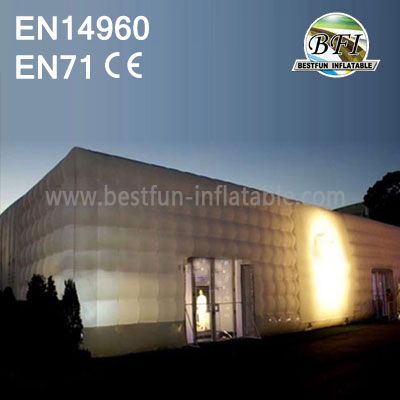 Commercial White Light Inflatable Cube Buildings with Rooms