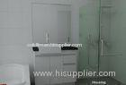 White Modern Bathroom Cabinets Vanities , Tempered Glass Basin