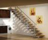 Stainless Steel Straight Staircases , Laminate Tempered Glass Steps