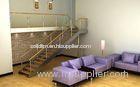 Customized Size Straight Staircases , Solid Wood Tread