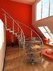 Stainless Steel Building Curved Staircase With Satin Baluster