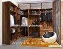 Luxury Walk-in Wardrobe Storage Cabinet Laminated / Bamboo Veneer
