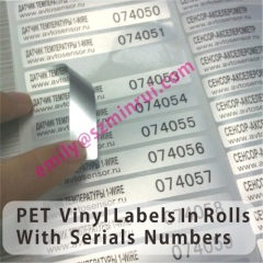 Matt Silver PET Vinyl Labels for Electronics,Waterproof Ploester Vinyl Labels,Silver PET Vinyl Labels Bear High Temp