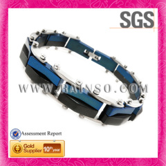 Grit grinding blue germanium stainless steel jewelry