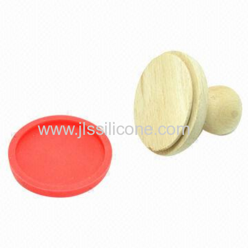 2013 silicone cookie stamp with wooden handle