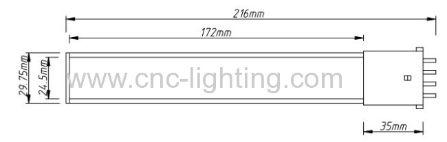 6-8W 4Pins 2G7 PLL LED Lamps with LG 5630LEDs(>80Ra)