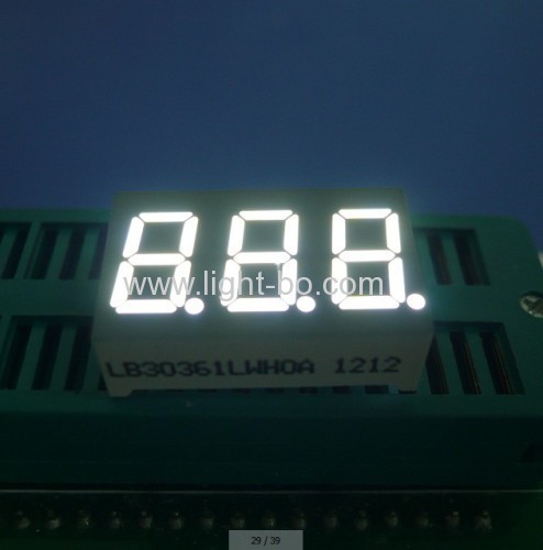 3 digit 0.36 inch common cathode ultra bright blue 7 segment led display for instrument panel