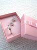 Pink Earring Recycled Fancy Paper + Grey Cardboard Jewellery Packaging Boxes With Ribbon