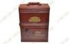 Pu Leather Cardboard Three Bottle Wine Packaging Boxes For Luxury Gift