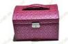 Custom Pink Pu Leather Jewelry Boxes, Fashion Jewelry Cardboard Gift Boxes