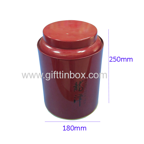 Round tea tin box